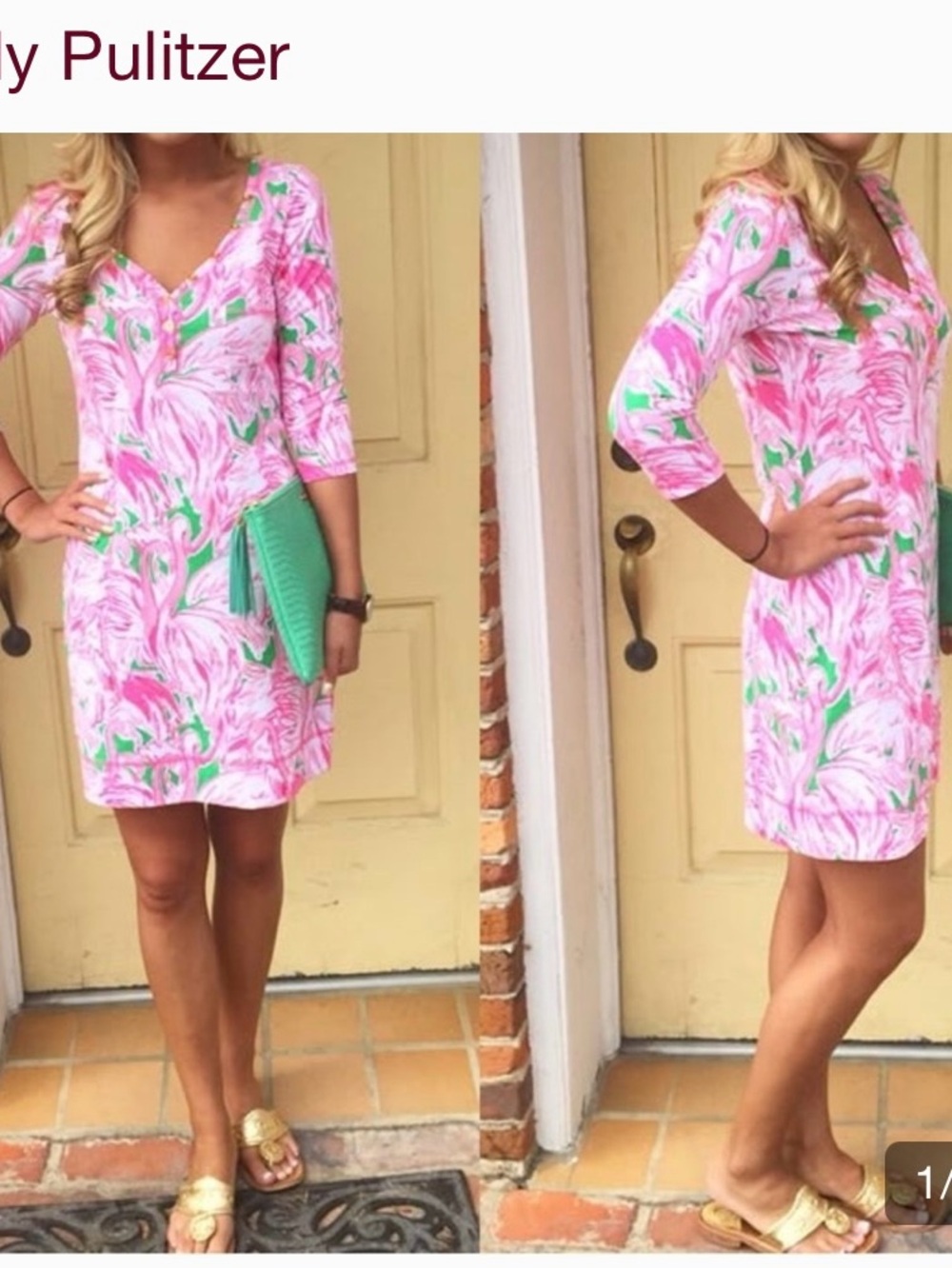 Lilly Pulitzer Palmetto dress in the Pink Colony Flamingo print size Medium